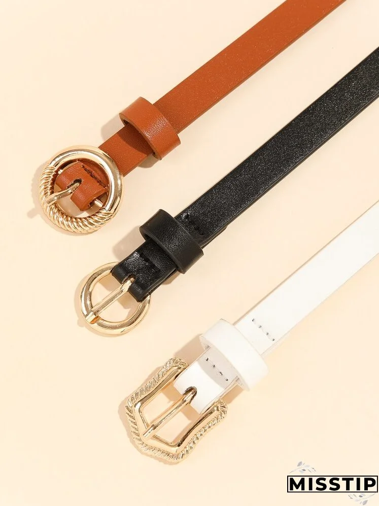 3pcs Metal Buckle Belt