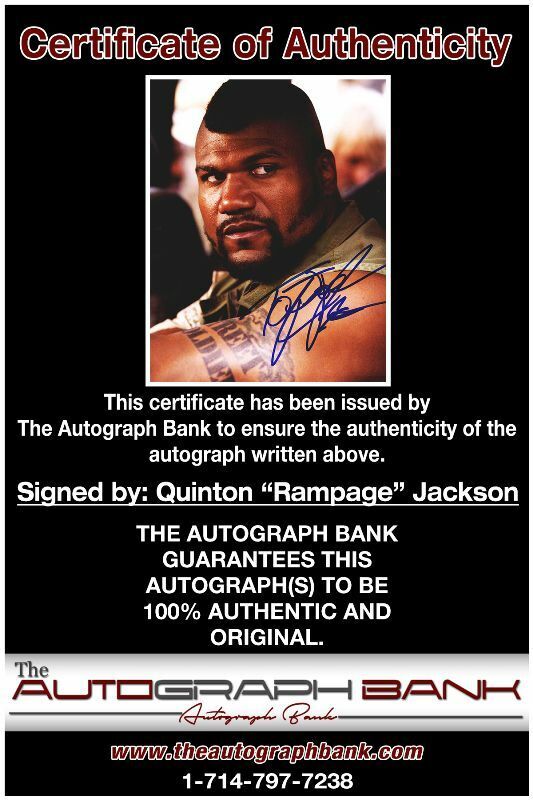 Quinton Rampage Jackson authentic signed 8x10 Photo Poster painting |CERT Autographed 32716a1