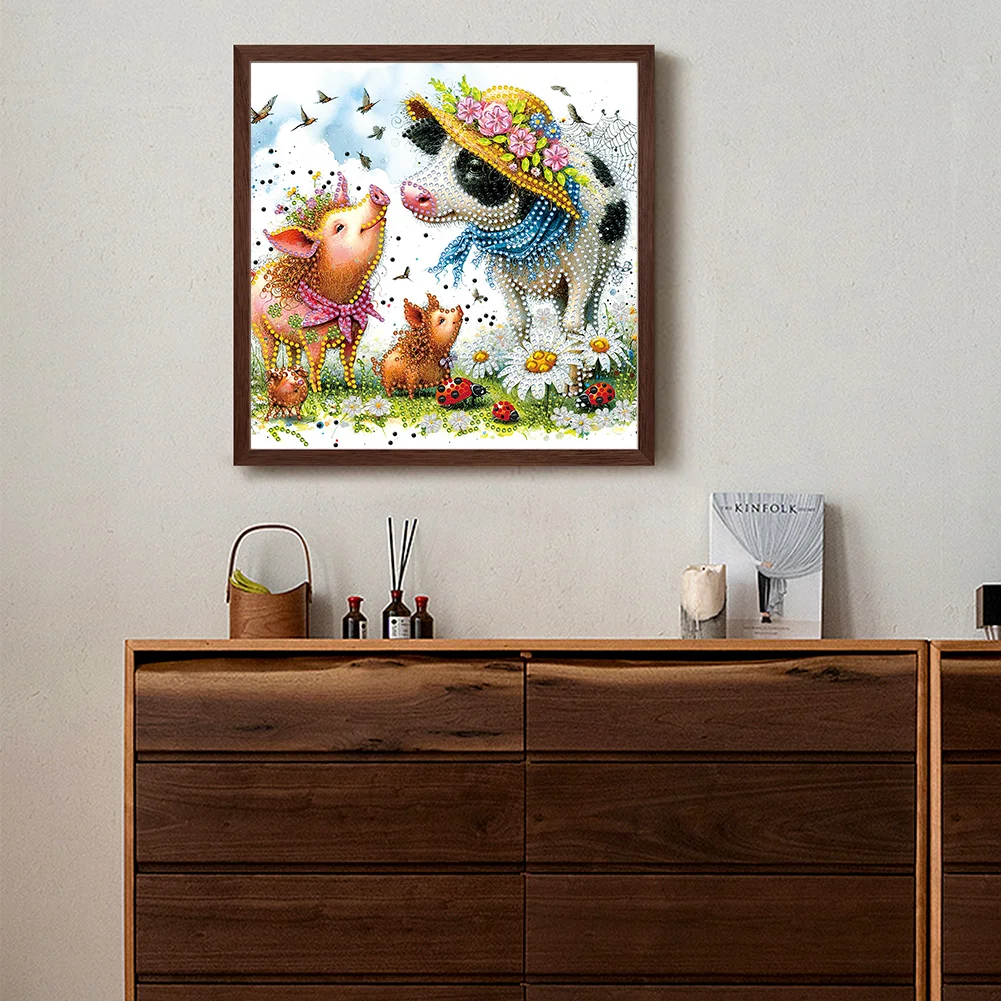 Diamond Painting - Partial Special Shaped Drill - Cow(Canvas|30*30cm)