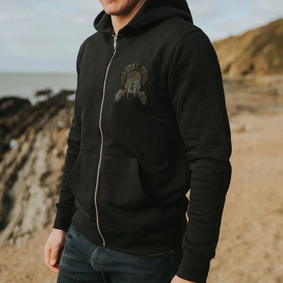 Coastal Tribe Printed Men's Zip-up Hoodie
