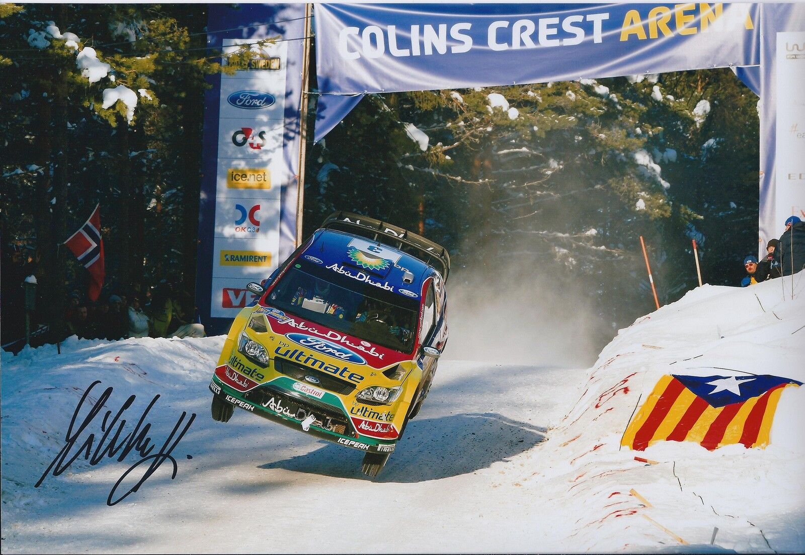 WRC Mikko HIRVONEN SIGNED Ford Sweden Rally Autograph 12x8 Photo Poster painting AFTAL COA