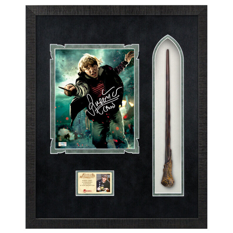 Rupert Grint Autographed Harry Potter Ron Weasley 8×10 Wand Framed Display