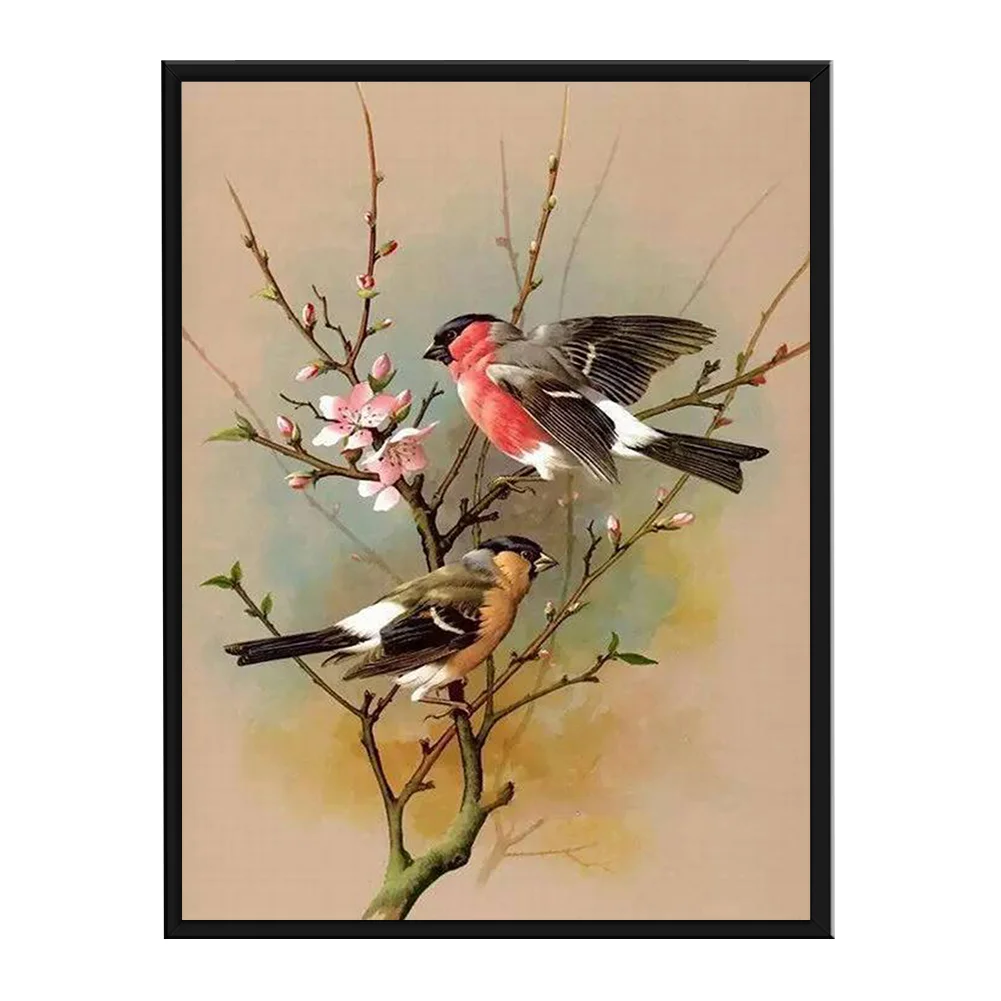 11CT Full Stamped Cross Stitch - Birds on Branches(Canvas|40*50CM)