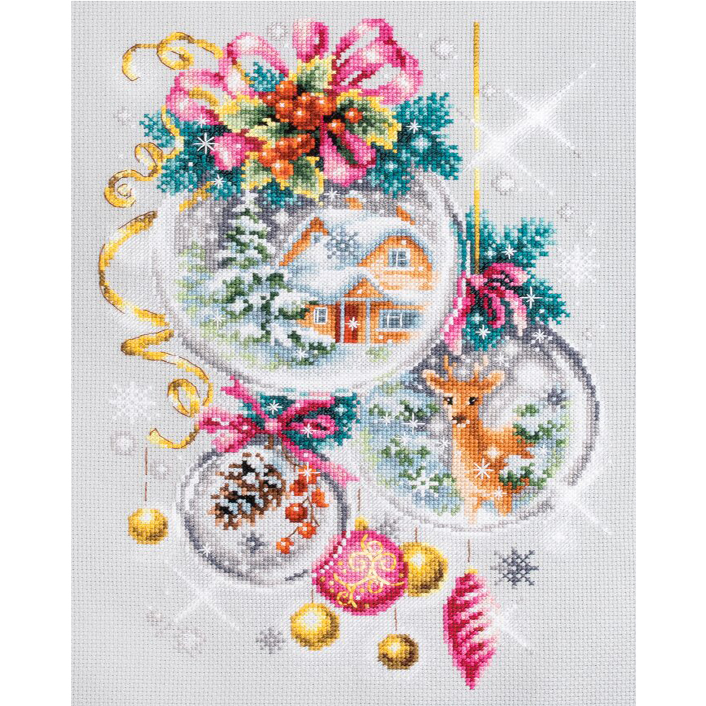 

Christmas Crystal Ball - 14CT Counted Cross Stitch - 22*32CM, 501 Original