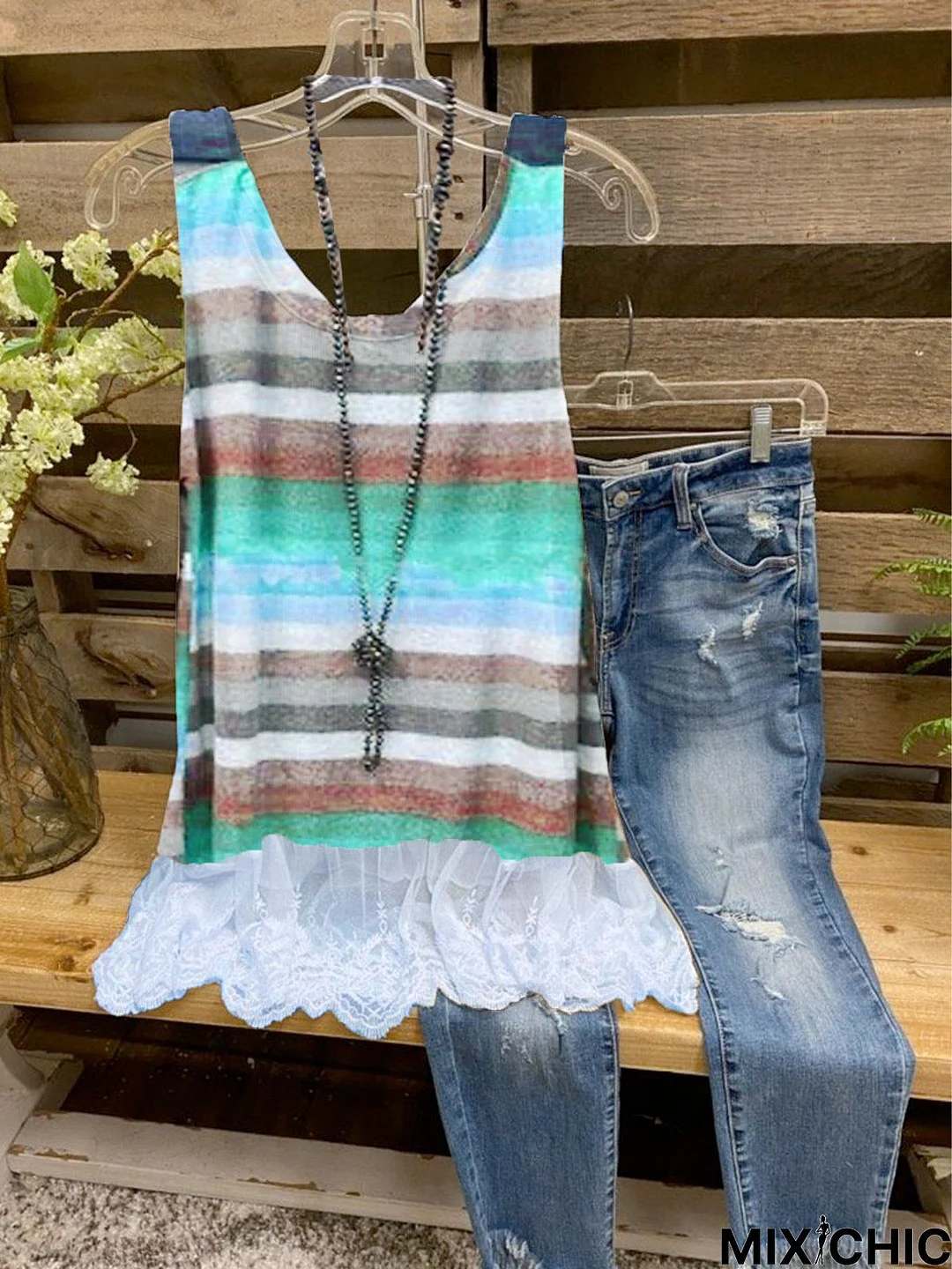 Cold Shoulder Ombre/tie-Dye Paneled Lace Jersey T-shirt