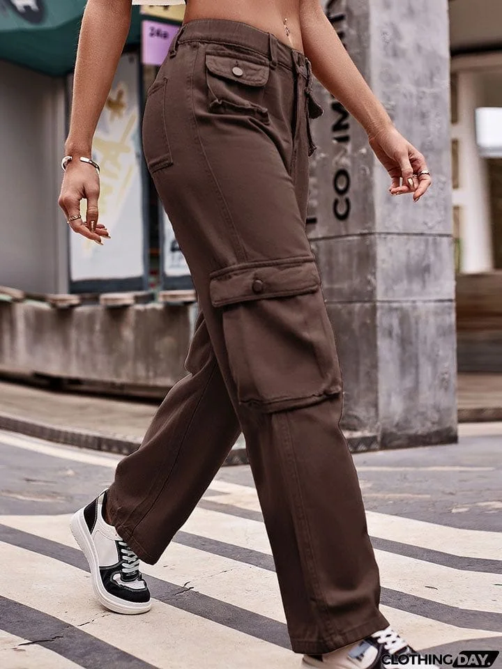 Straight Leg Cargo Jeans