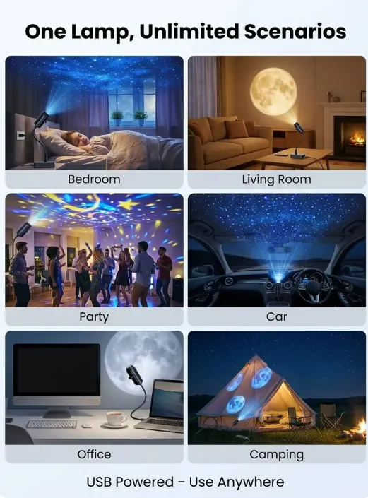 Comauo Ocean & Galaxy Projector: Ultra-HD Sphere Tech, Turns Your Room & Car Into an Aquarium in 1s.