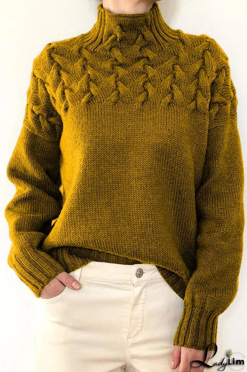Casual Solid Weave Turtleneck Sweaters(11 Colors)