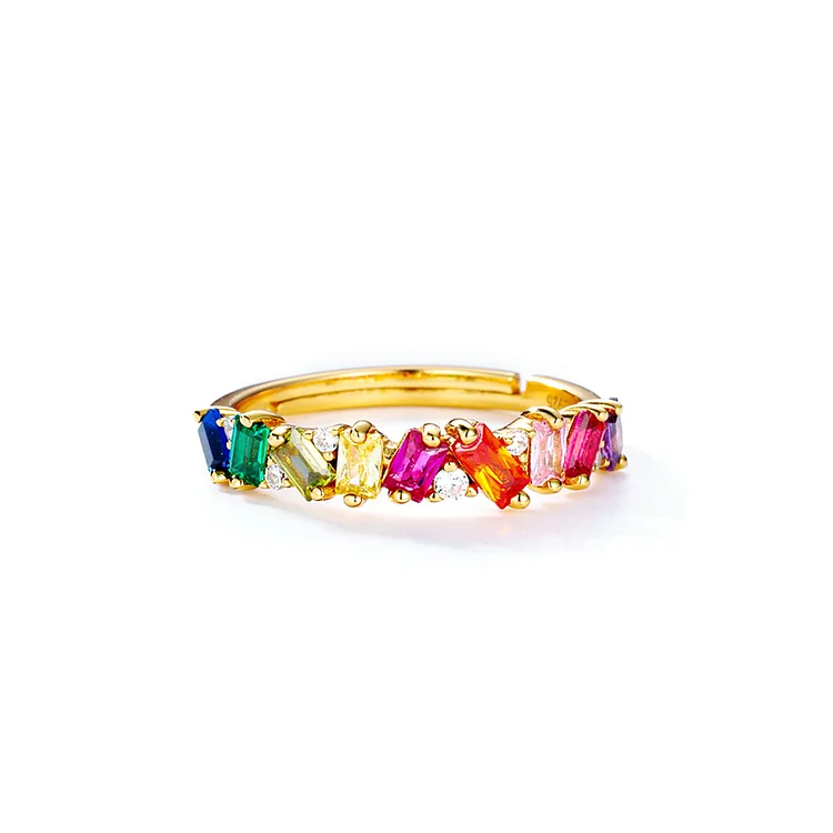 For Friend - S925 Our Friendship is A Million Little Things Colorful Crystal Ring