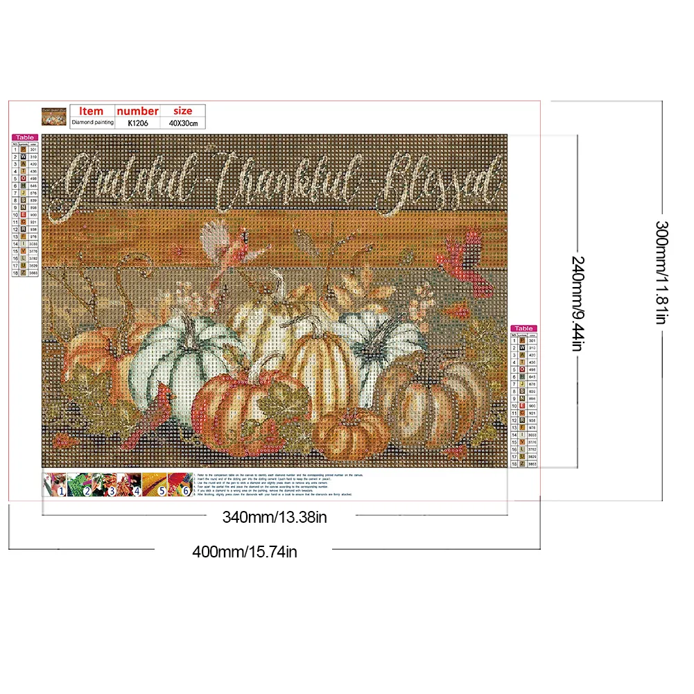 Full Round Diamond Painting 40*30cm - Pumpkin