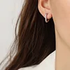 Shiny Golden Silver Geometric Earrings