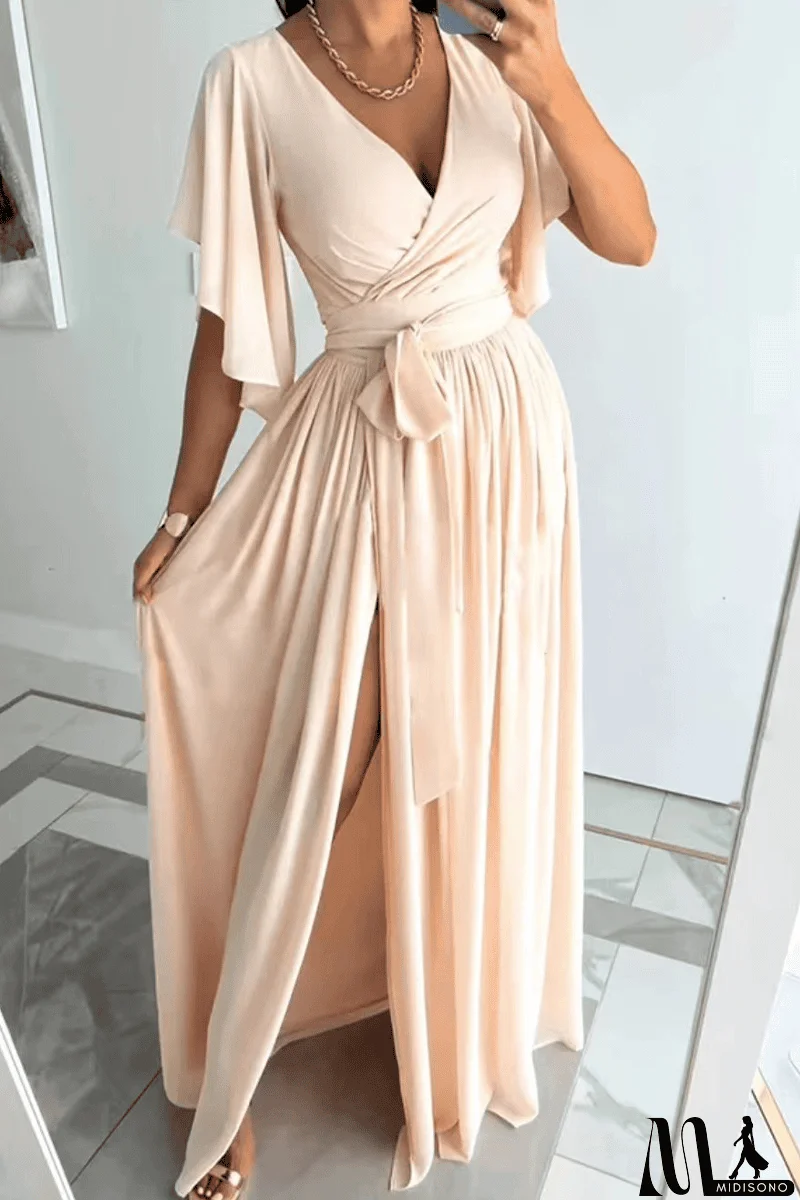 MidiSono - You're Enough Ruffles Sleeve Maxi Dress