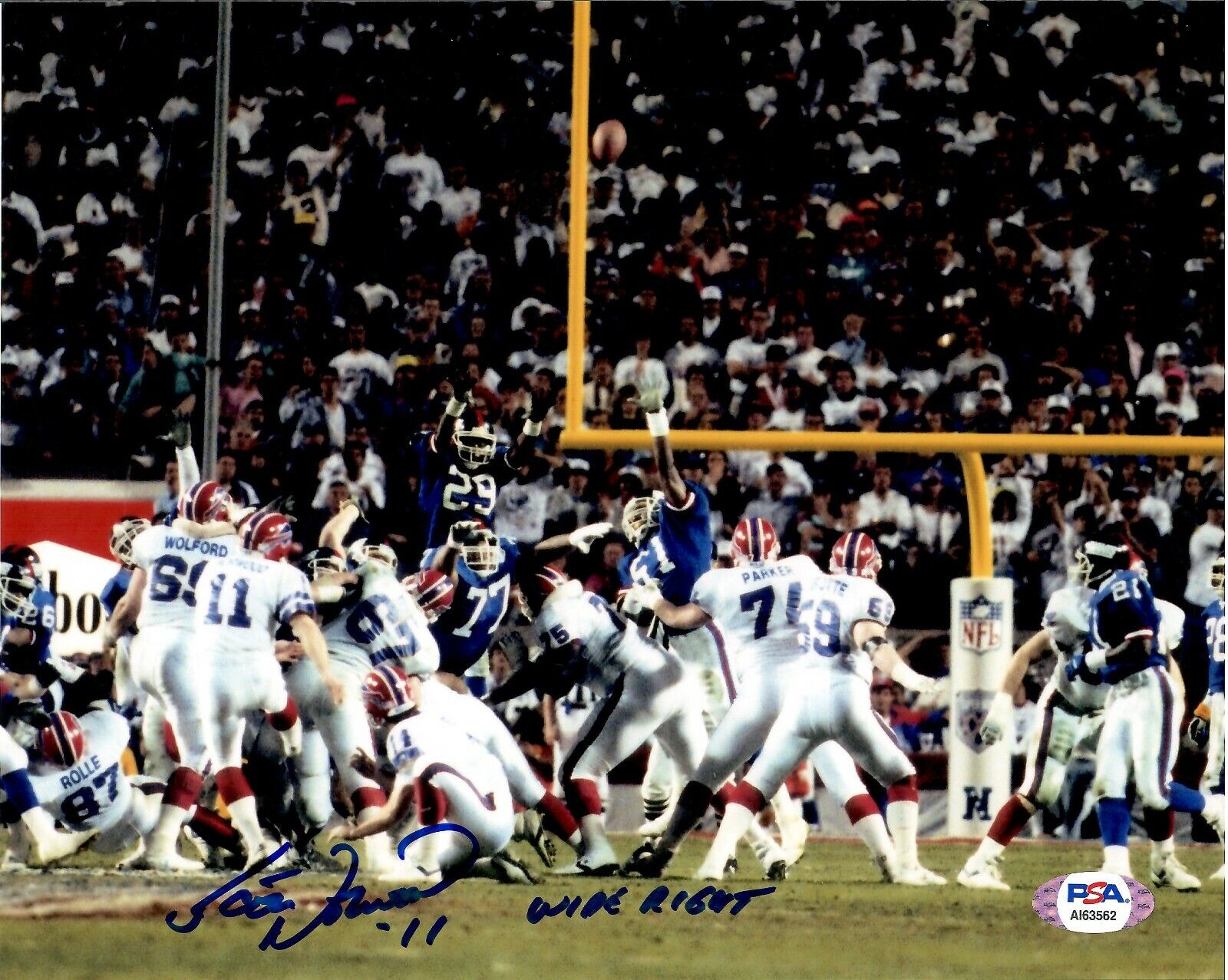 Scott Norwood autographed signed inscribed 8x10 Photo Poster painting NFL Buffalo Bills PSA COA