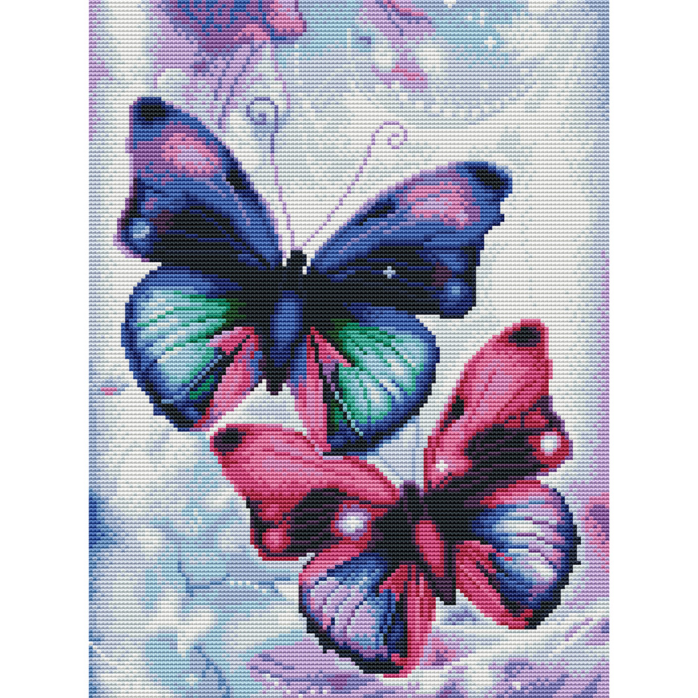 

Butterflies - 11CT Stamped Cross Stitch - 46*36CM, 501 Original