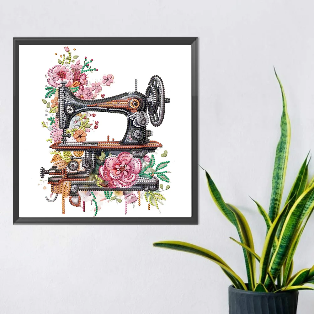 Diamond Painting - Partial Special Shaped Drill - Sewing Machine(Canvas|30*30cm)