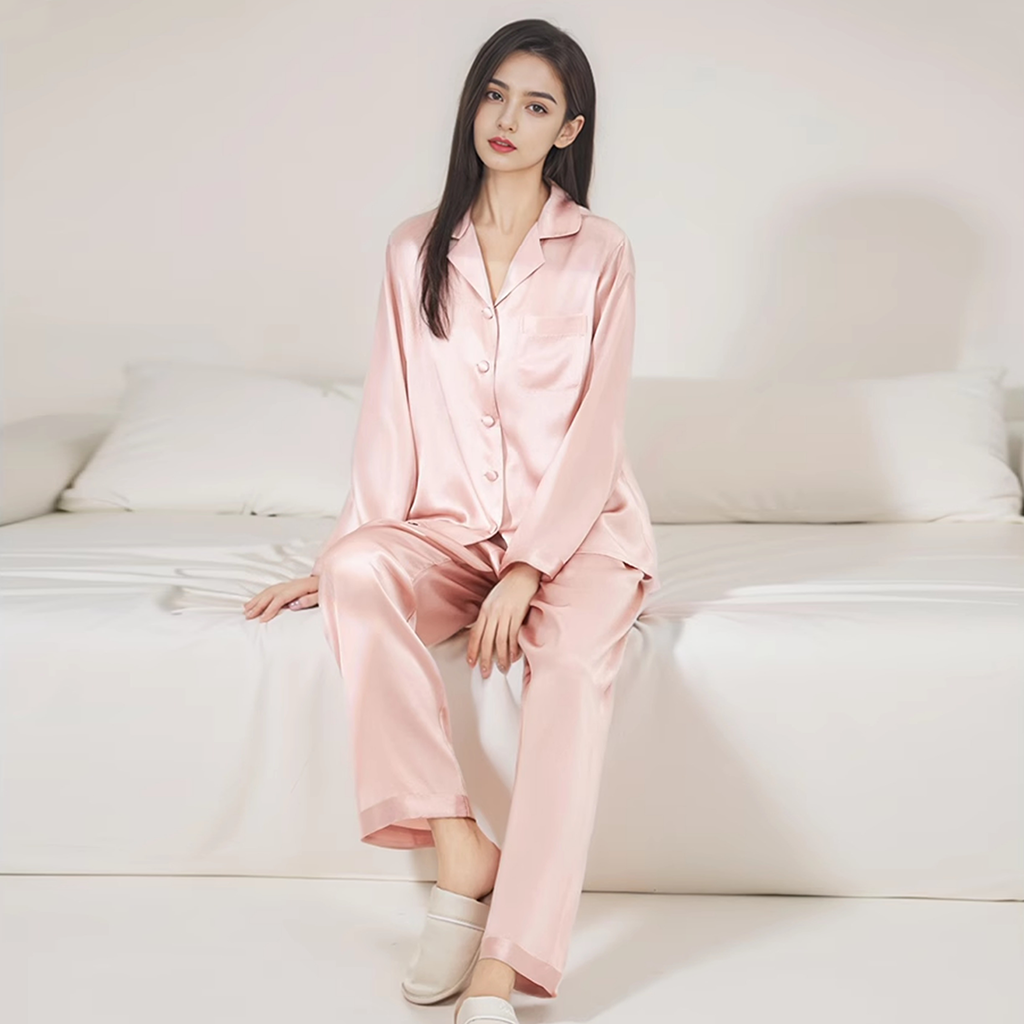 Silk Pajamas Women 100% Mulberry Silk Button Up Sleepwear Soft Comfortable REAL SILK LIFE