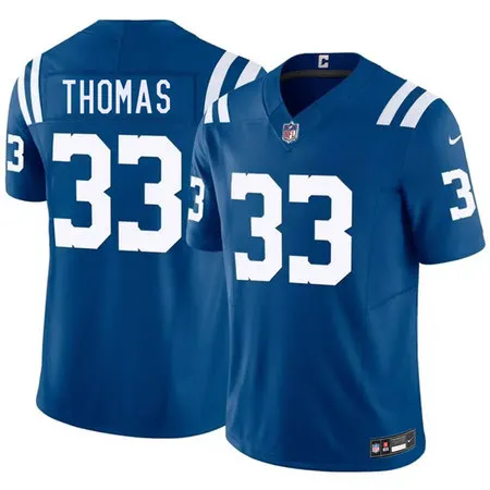 Men's Indianapolis Colts #33 Juanyeh Thomas Blue 2026 F.U.S.E. Vapor Limited Stitched Football Jersey