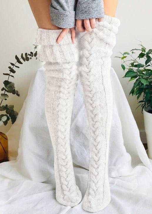 Soft Warm Thigh-High Socks