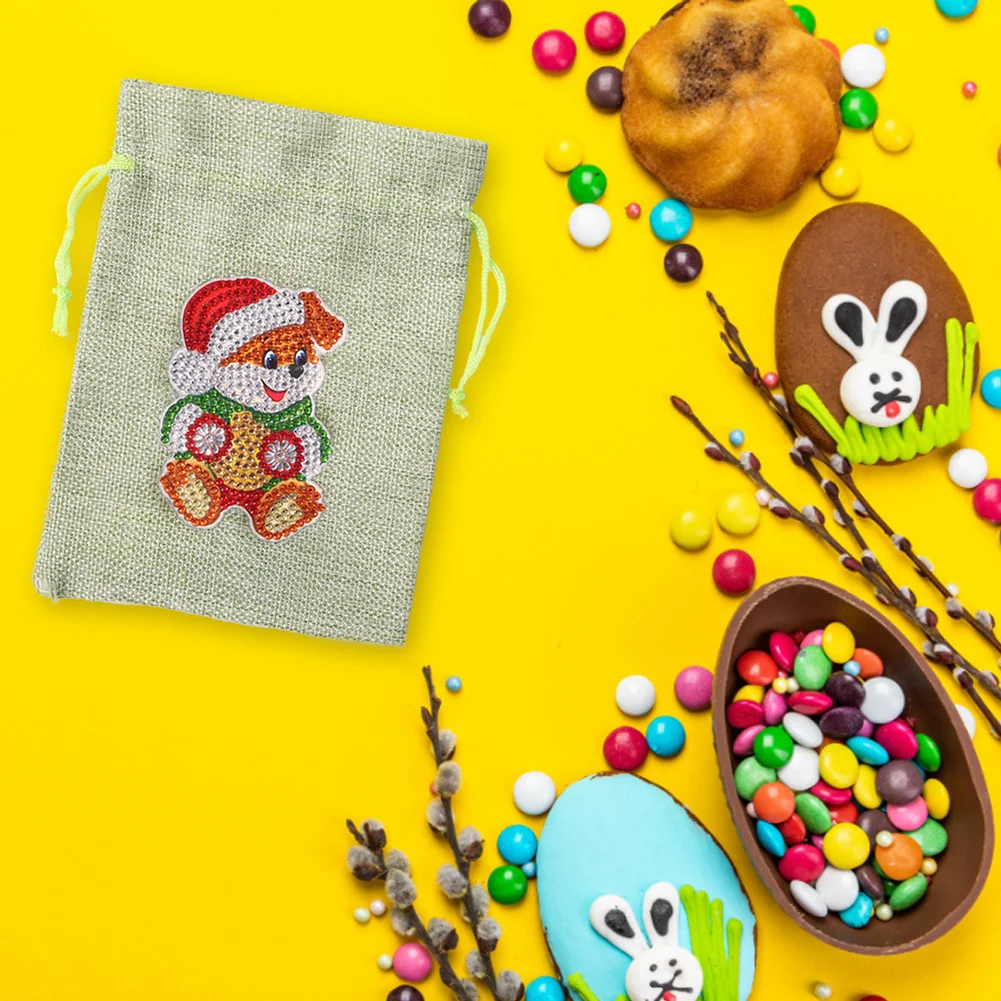 DIY Diamond Painting Christmas Gift Bag - Bear