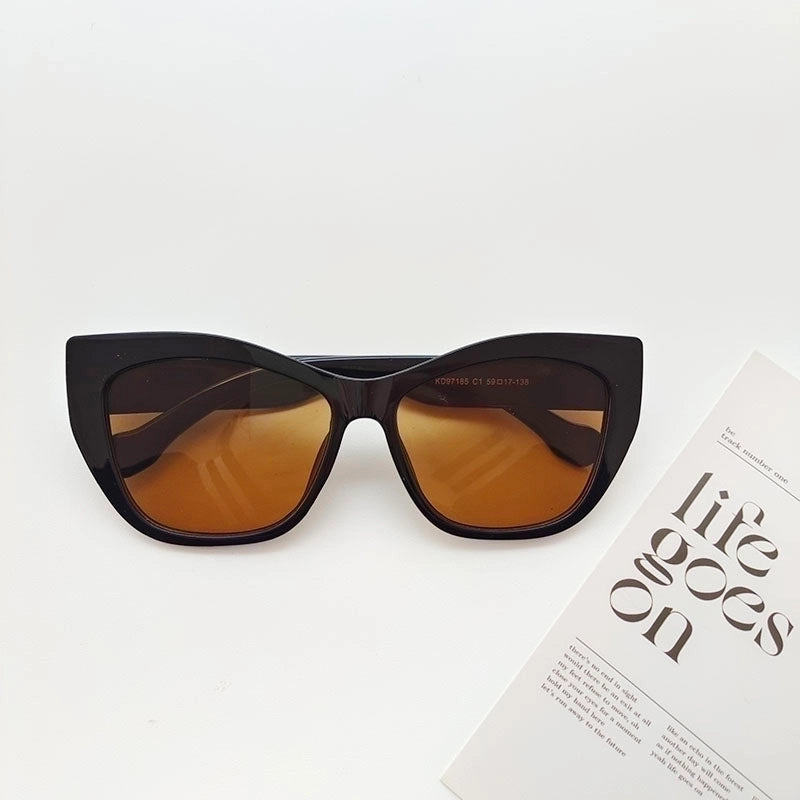 Vacation Solid Color Pc Resin Cat Eye Full Frame Women’s Sunglasses