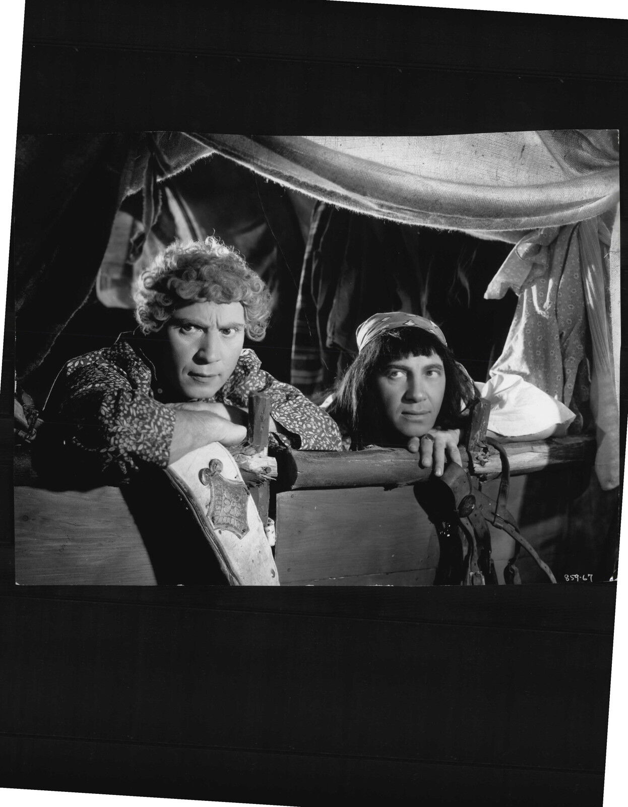 Chico Marx Harpo Marx on Set Photo Poster painting