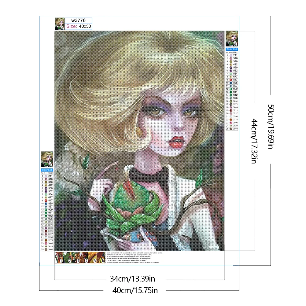 Full Round Diamond Painting 40*50cm - Scary Big Eye Doll