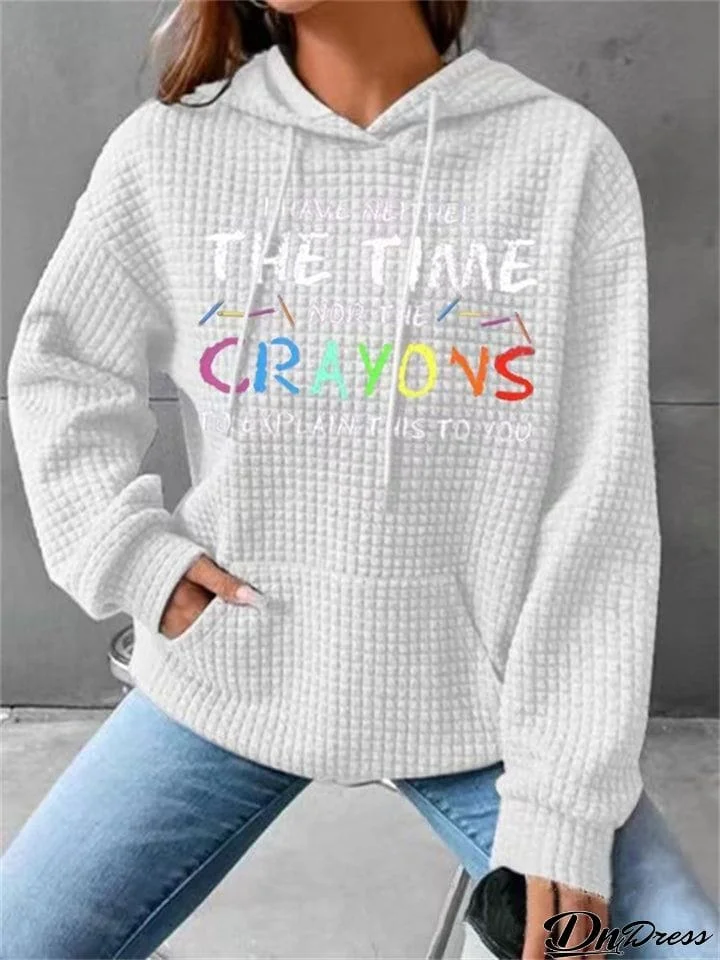 Simple Female Loose-fitting Letter Printing Hoodies