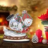 Diamond Painting Wooden Christmas Snowman Desktop Ornament