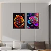 2Pcs/set Diamond Painting-5D Full Round Drill Glitter Rose(40*30 CM)