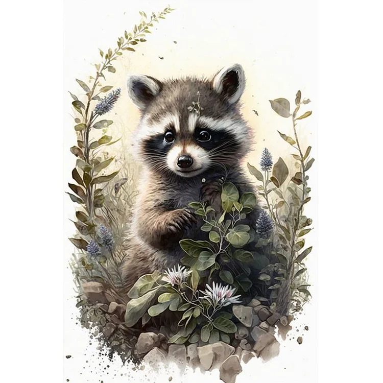 Raccoon 40*60CM (Canvas) Full Round Drill Diamond Painting gbfke