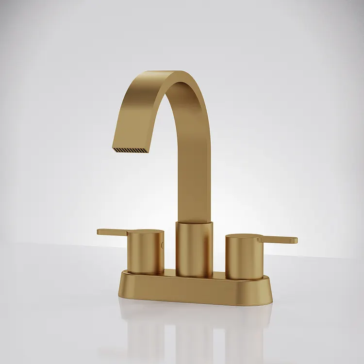 EVERSTEIN 2 Handle Stainless Steel Centerset Bathroom Sink Faucet Brushed Gold