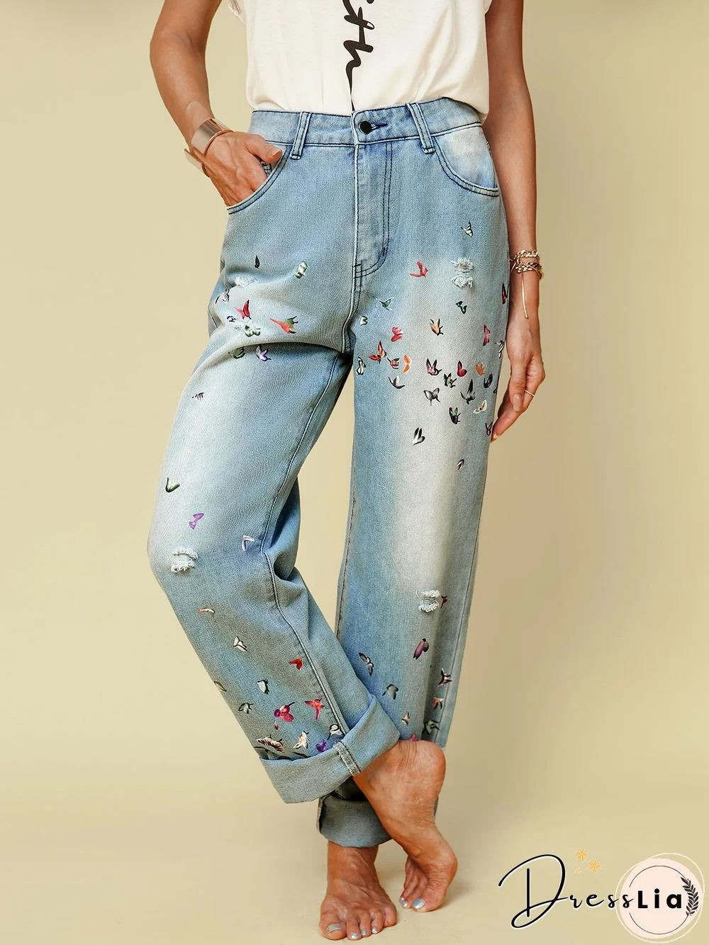 Cotton Butterfly Jeans