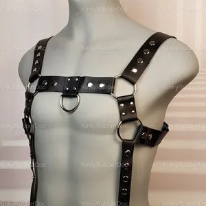 pornhint Pornhint Leather Harness Suspender. Bondage Outfit Costume Kinky Sex Pride Puppy Domtop Erotic Gay BDSM Leather Shirt Fetish Rubber Gear Unisex Ring