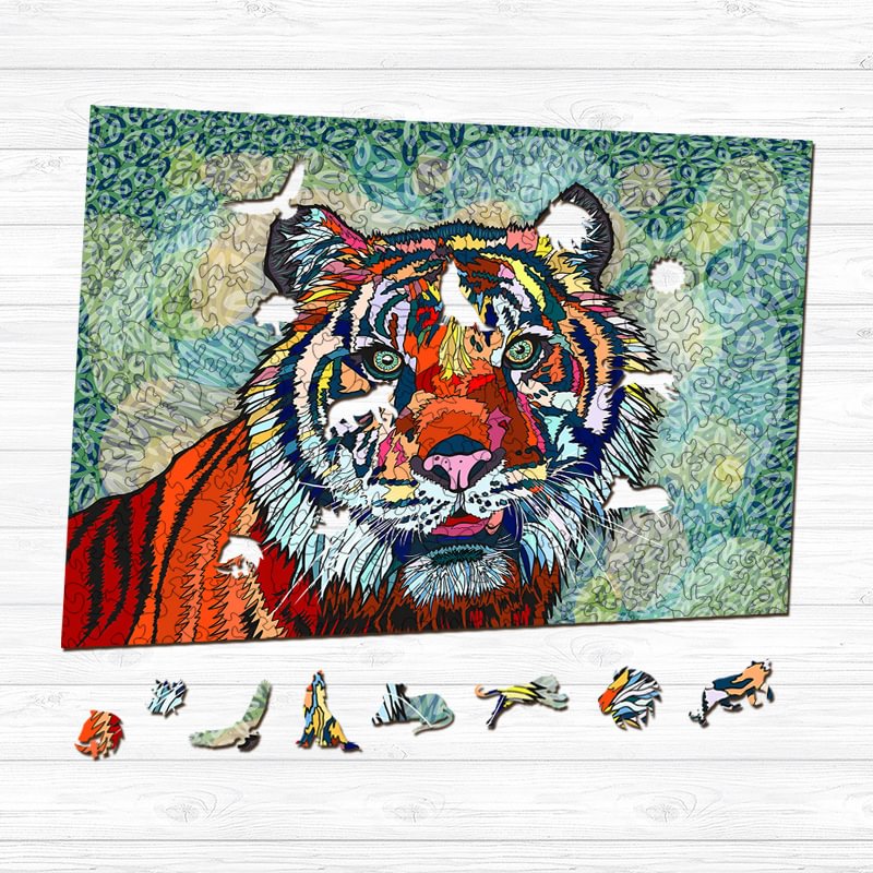 Ericpuzzle™ Ericpuzzle™ Multicolored Tiger Wooden Puzzle