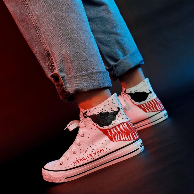 Venom: Let There Be Carnage High Top Lace up Canvas Sneakers Walking Shoes