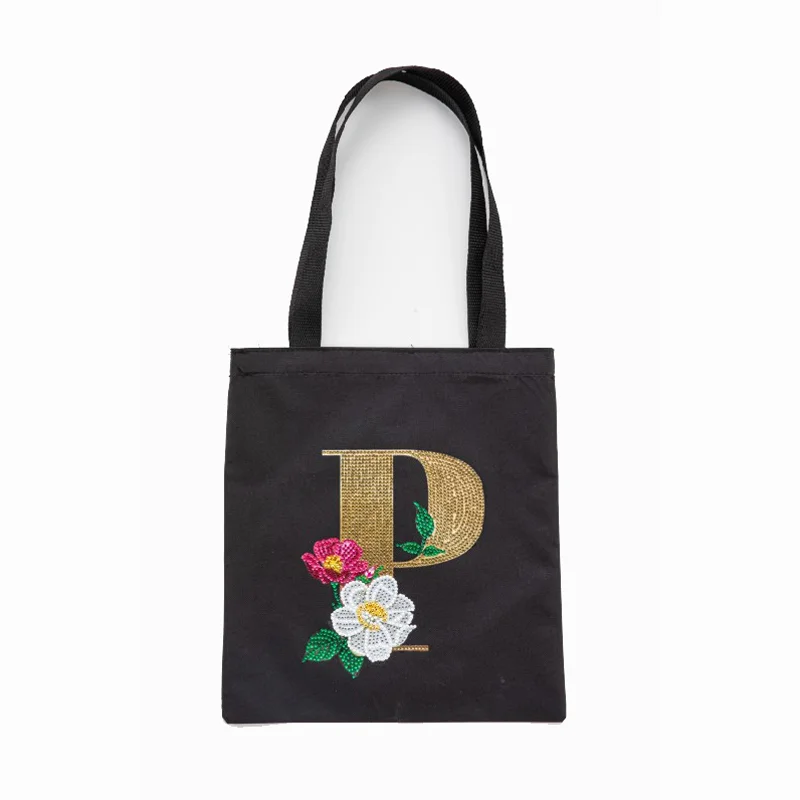 DIY Diamonds Painting Handbag Linen Shopping Bag Portable Fashion for Work