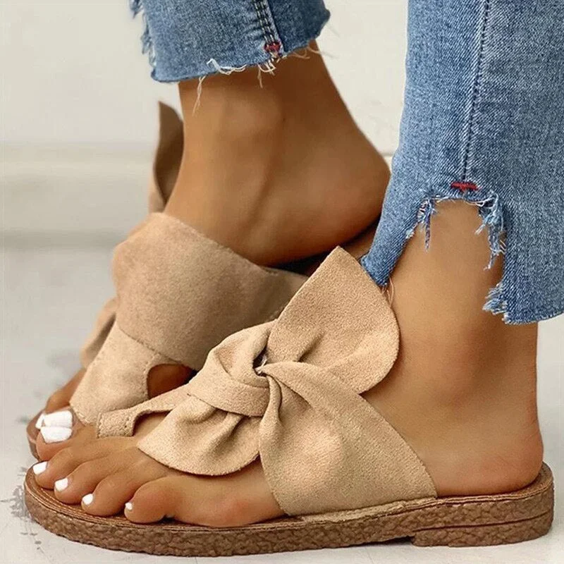 Women Sandals Slip On Summer Shoes Women Flats Sandals Bow Women Flip Flop For Outdoor Slippers Casual Flat Sandalias Mujer