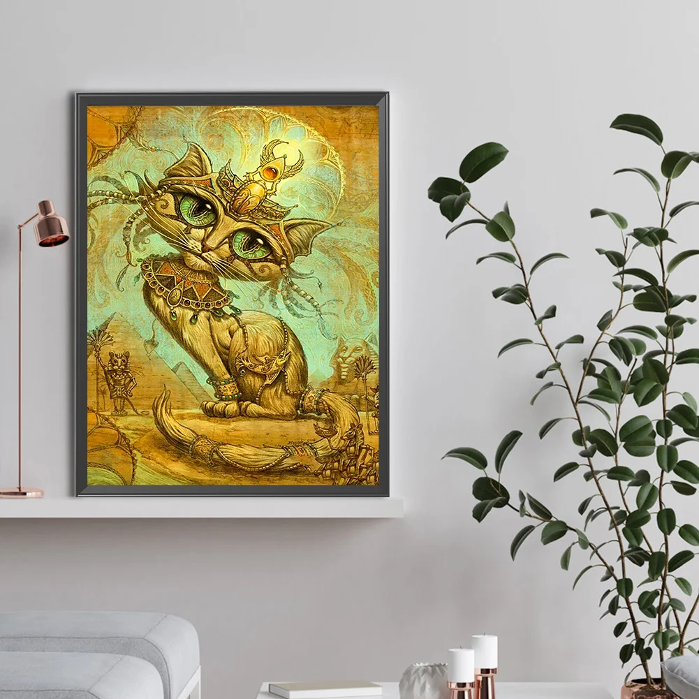 Diamond Painting - Full Round Drill - Egyptian Cat(Canvas|30*40cm)