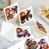(US Only)6PCS DIY Halloween Cat Diamond Art Greeting Cards for Halloween and Holidays