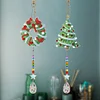 2pcs/set DIY Diamond Drawing Suncatcher Hanging Ornament Kit (Wreath Xmas Tree)
