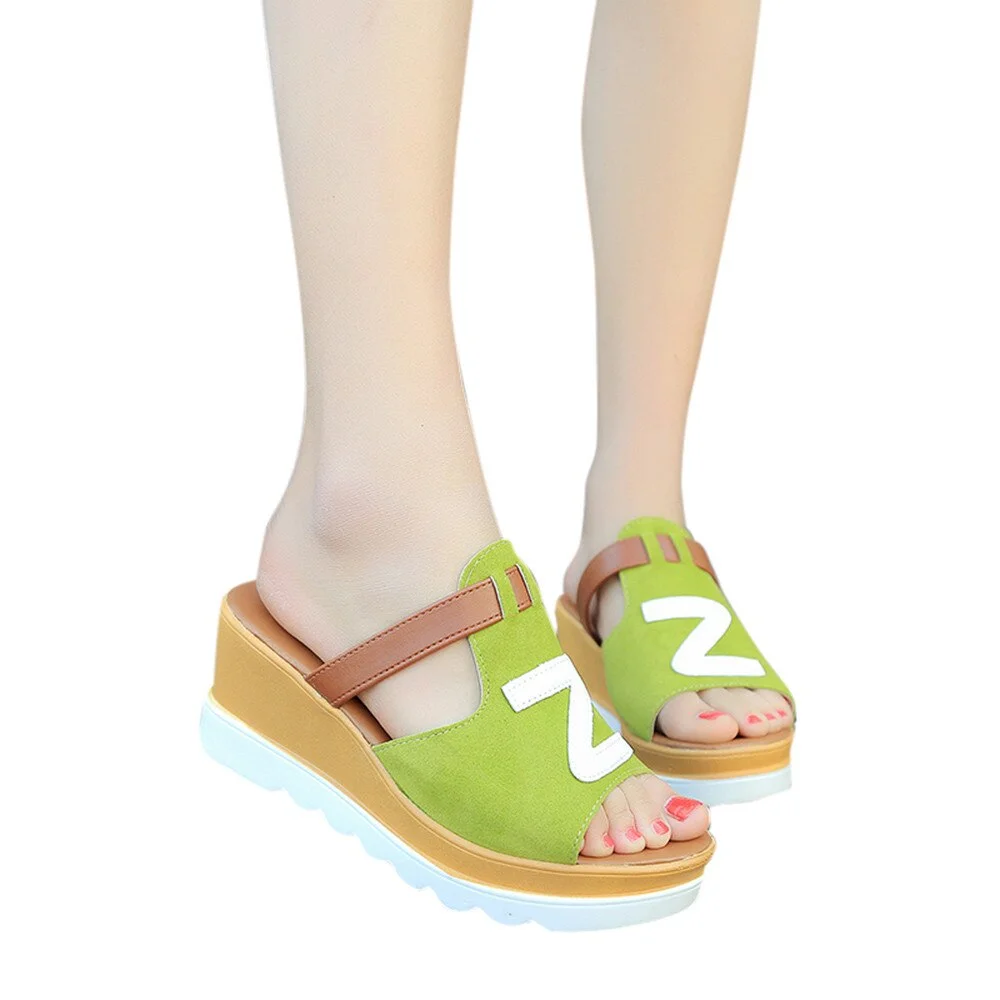 2021 Summer Slip On Women Wedges Sandals Platform Hip Hop Rock Fashion Open Toe Ladies Casual Shoes Comfortable Promotion Sale