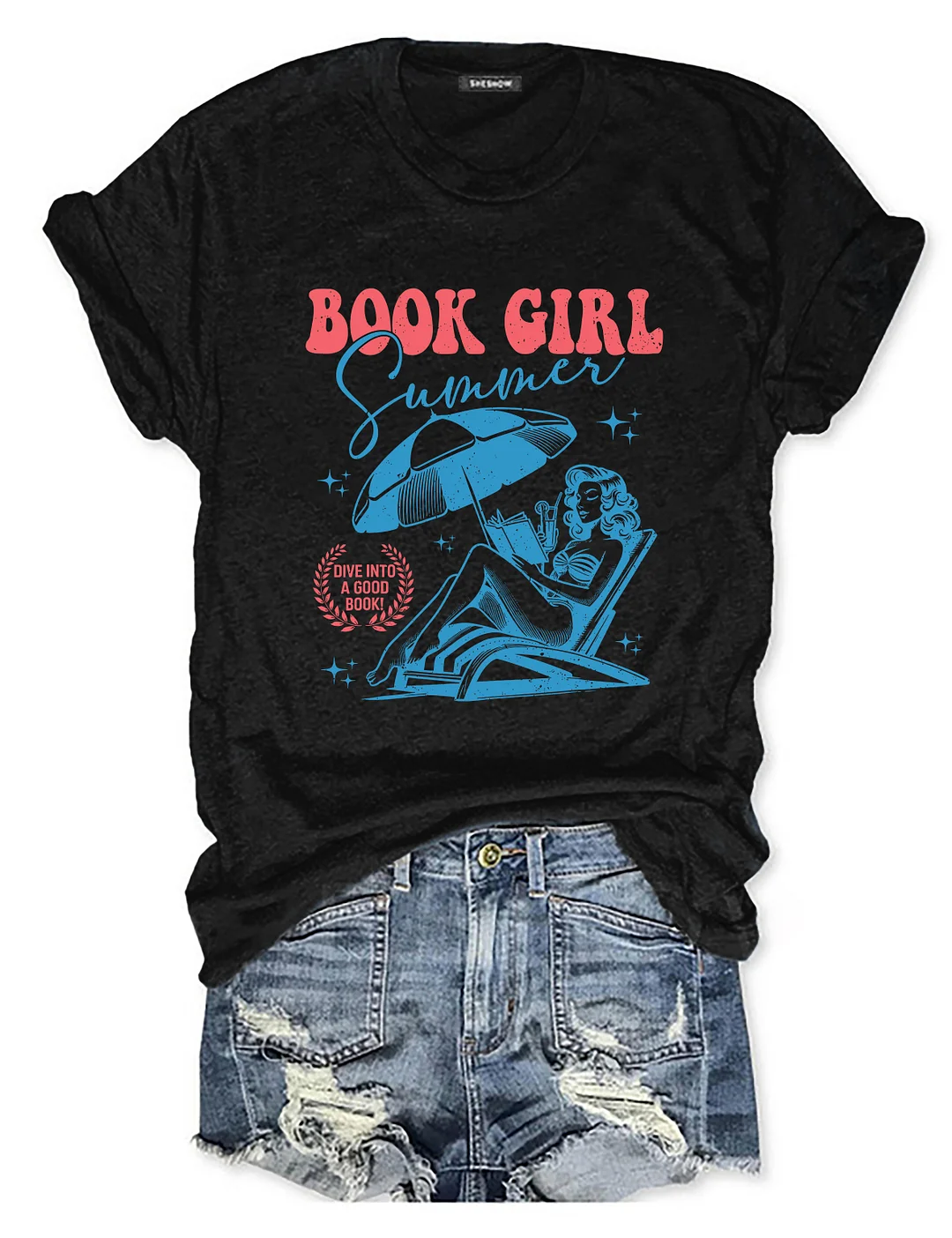 Book Girl Summer T-shirt