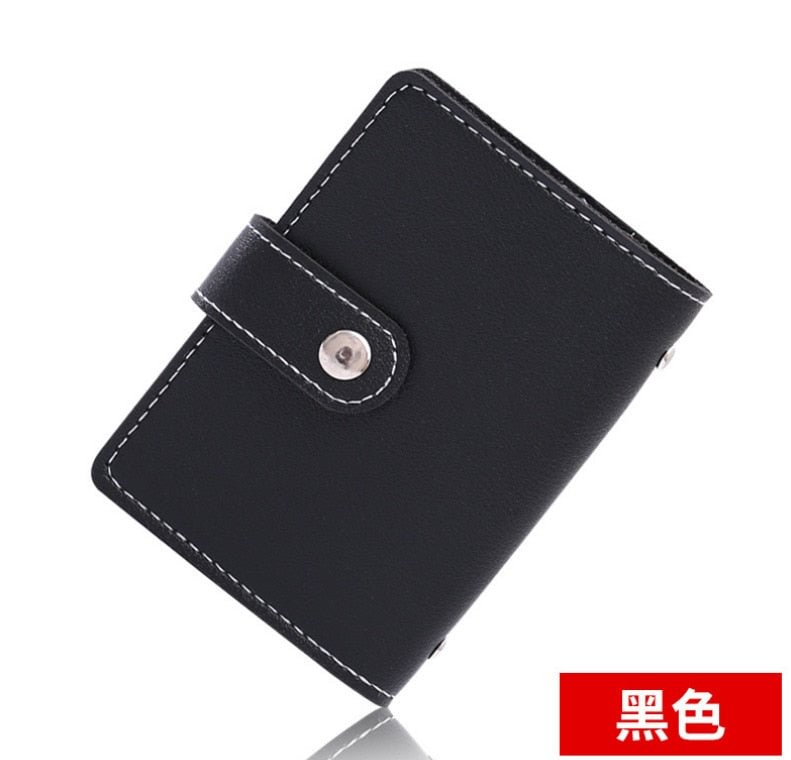 British Style New Woman Small  Card ID Holders  Ladies PU Leather 26 Slots Visiting Card ID Holder Wallet