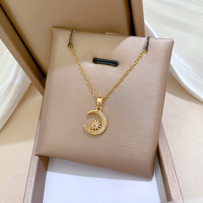 Moon Geometric Stainless Steel Stainless Steel Necklaces