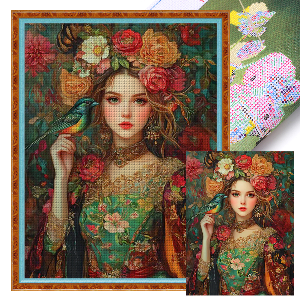 Classical beauty Full 11CT Pre-stamped Canvas(45*60cm) Cross Stitch