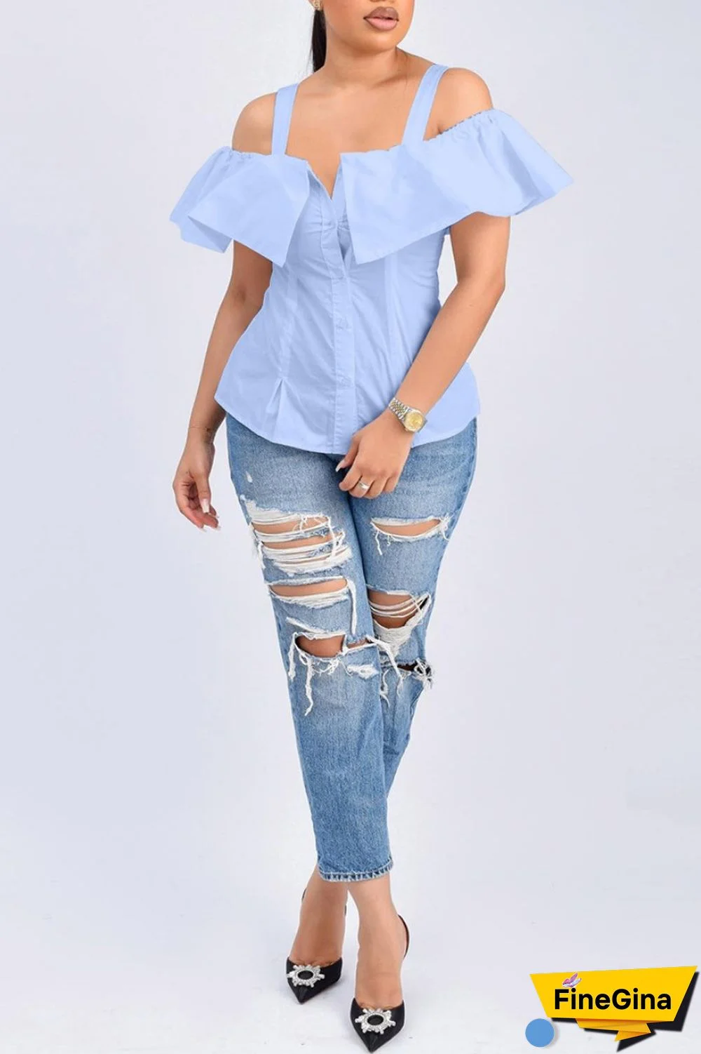 Black Casual Solid Backless Off the Shoulder Tops