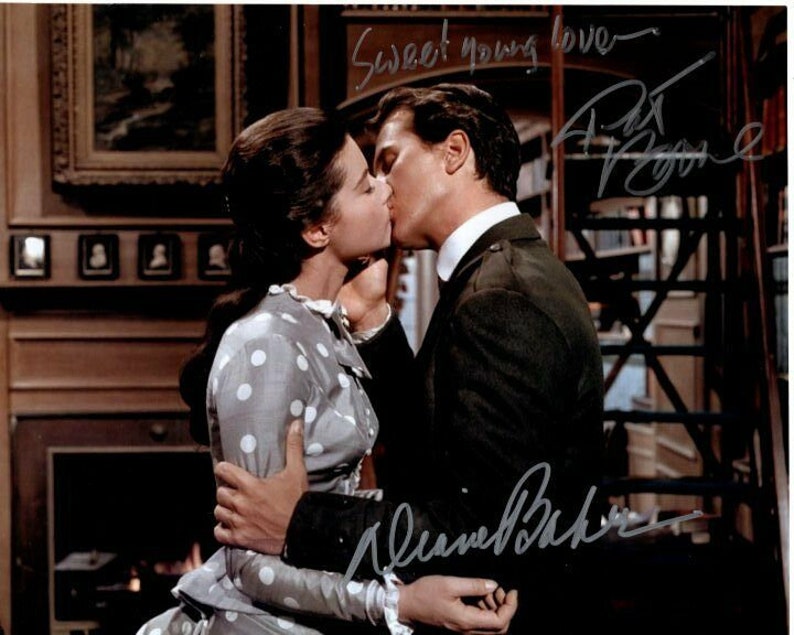 Diane baker & pat boone signed journey to the center of the earth Photo Poster painting