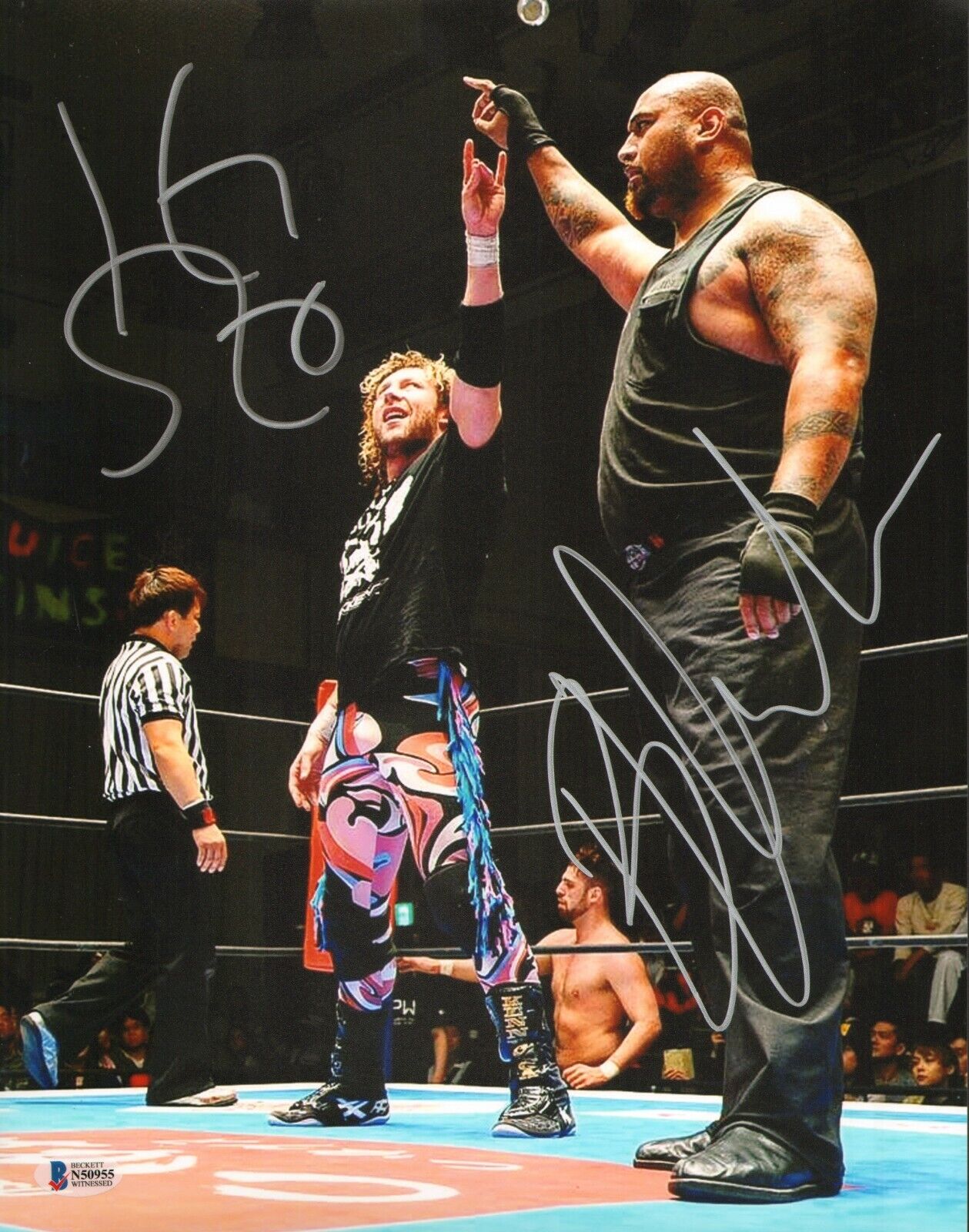 Kenny Omega & Bad Luck Fale Signed 11x14 Photo Poster painting BAS COA New Japan Pro Wrestling