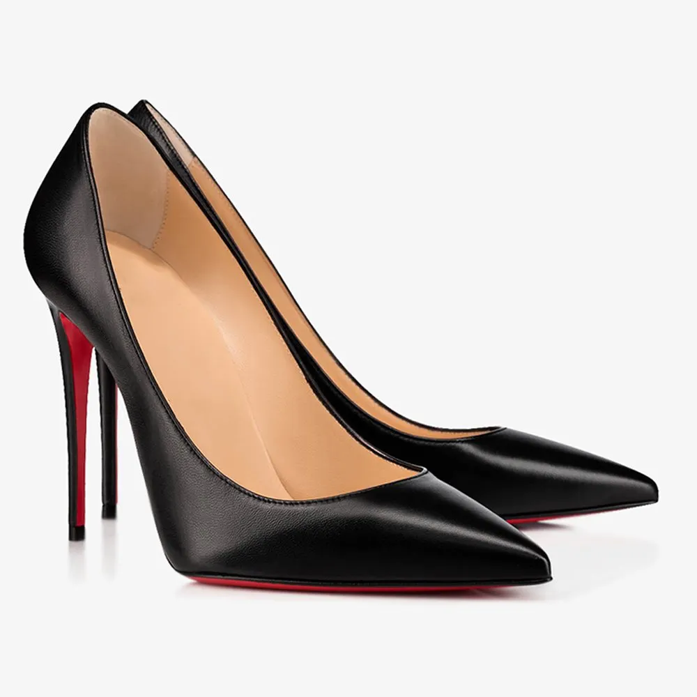 100mm Women's Classic Party Wedding Red Soles Heels Matte Pumps-vocosishoes