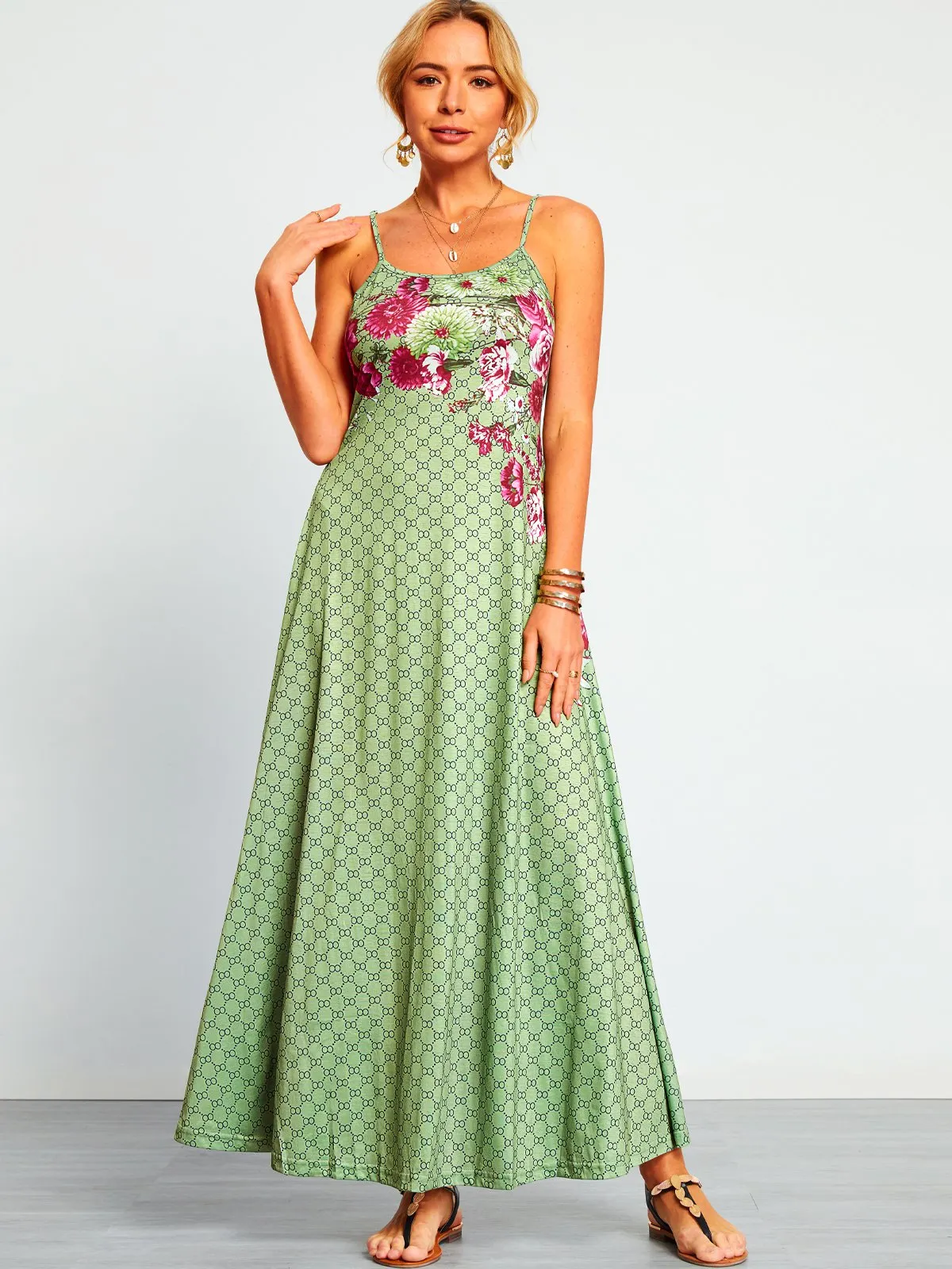 Casual Printed Floral Weaving Dress